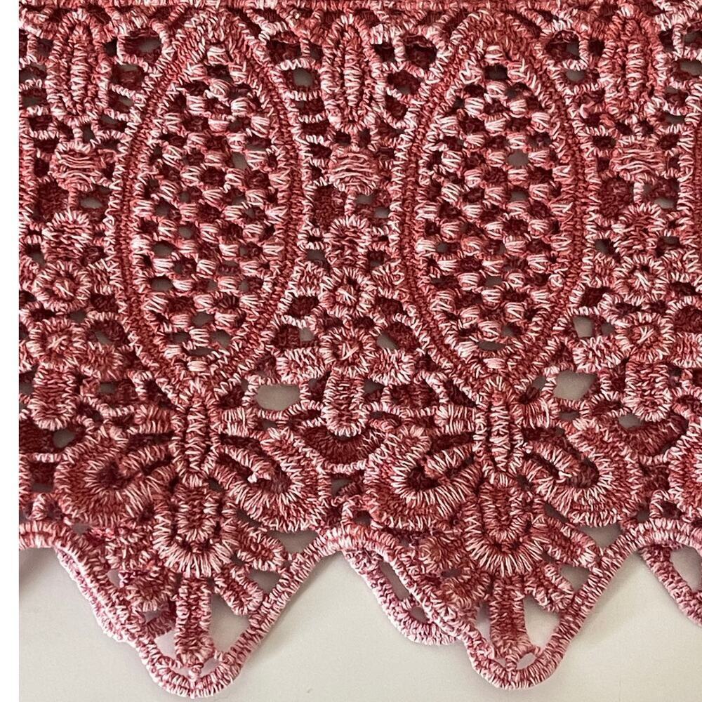 Coldwater Creek Watermelon Pink Swing Tunic Size Medium Washed Hues Lacy border - Picture 8 of 9